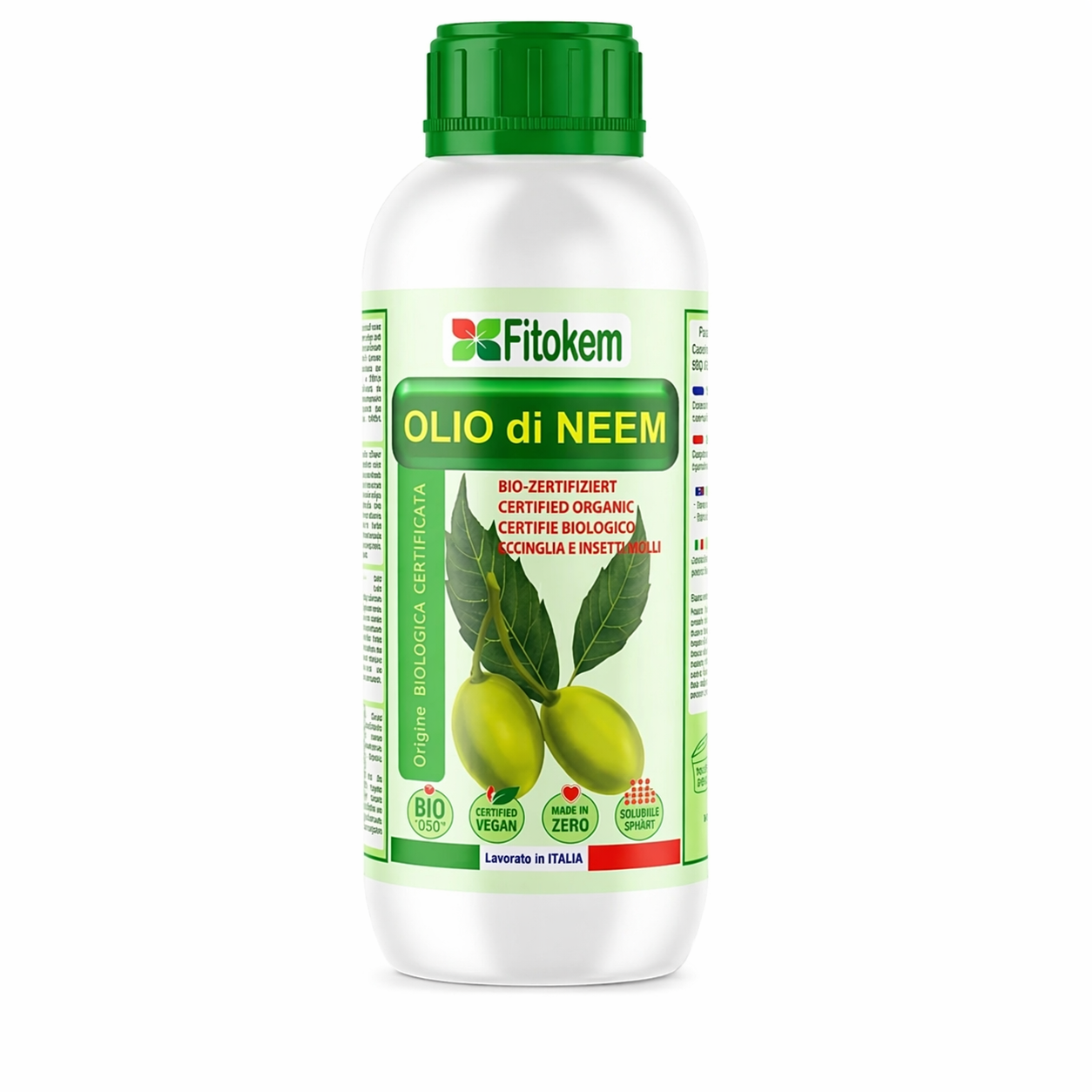 Olio di Neem BIOLOGICO 1 LT | Aiuto per le piante | Idrosolubile | 100% Naturale | Spremuto a freddo | Fitokem