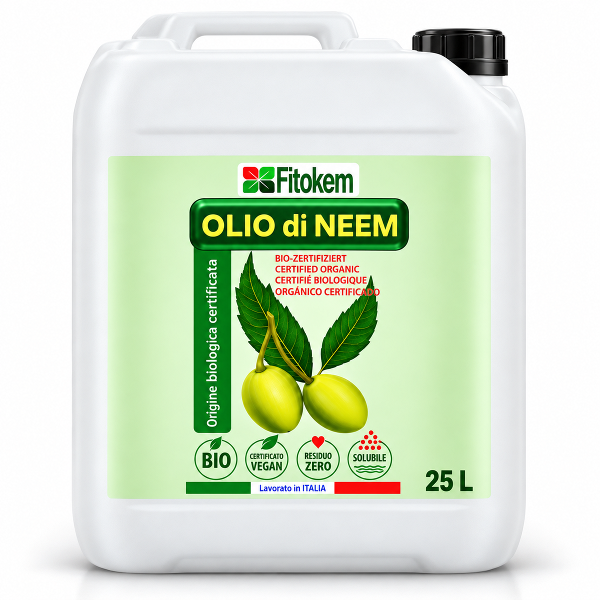 Olio di Neem Idrosolubile Biologico Fitokem formato 25 L