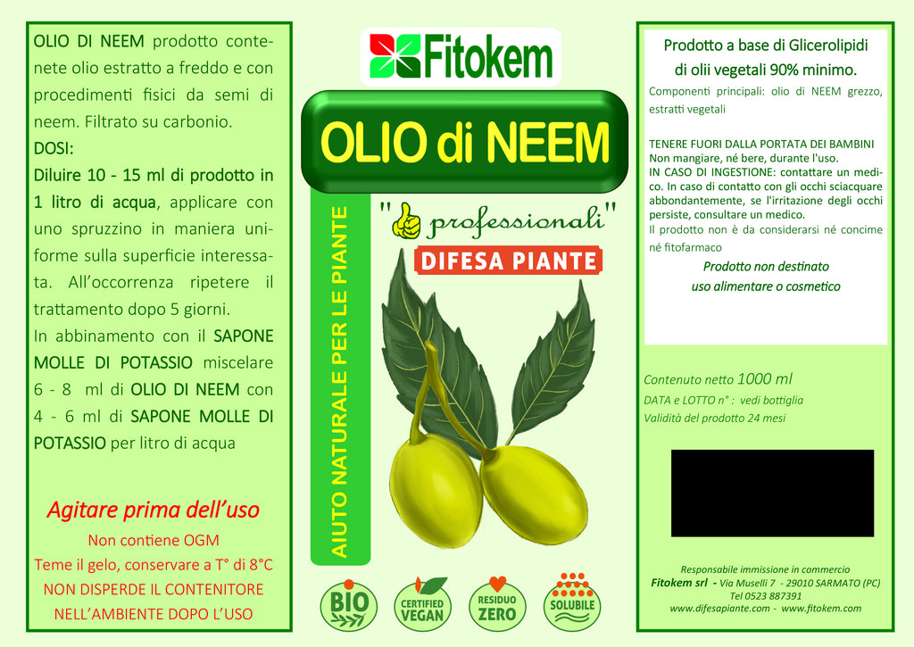 In offerta Olio di Neem puro 1Lt insetticida fungicida naturale per –  Ecanshop