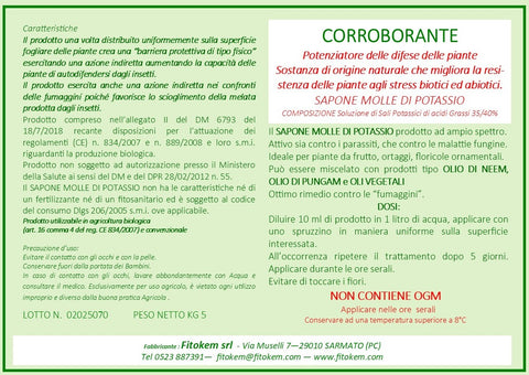 Olio di Neem 5 LT & Sapone molle di potassio 5 LT Difesa piante biologico naturale