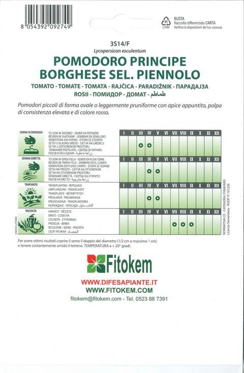 Kit semenze pomodoro - 5 buste - Piergiorgio Ceccarelli Difesa piante olio di neem biologico naturale