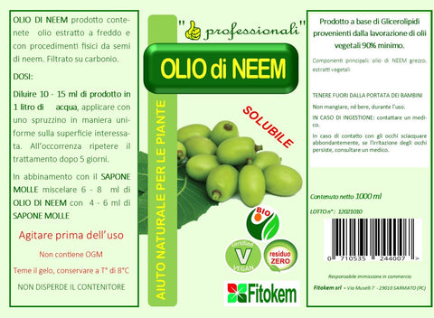 Olio di Neem 1L &amp; Sapone di potassio 1L &amp; Stop corroborante 1L Difesa piante biologico naturale