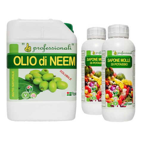 Olio di Neem 5L & Sapone molle 2L - N5 S2 Difesa piante olio di neem biologico naturale