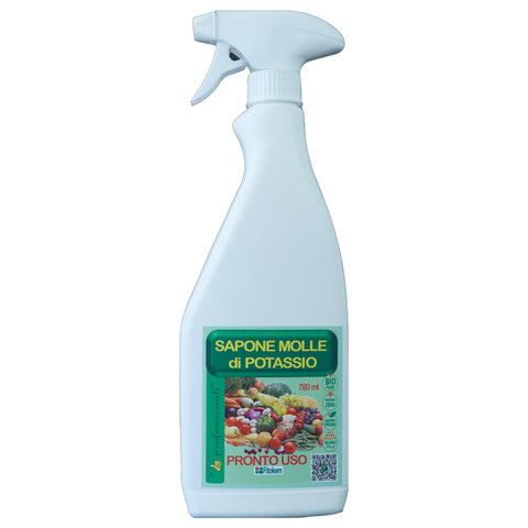 Sapone molle di potassio - Spruzzino Pronto Uso 780ml - Fitokem Difesa piante olio di neem biologico naturale