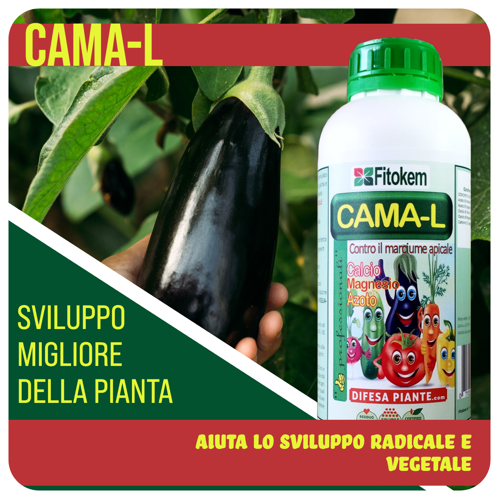 CAMA-L Concime calcio magnesio per orto contro marciume apicale Difesa piante olio di neem biologico naturale