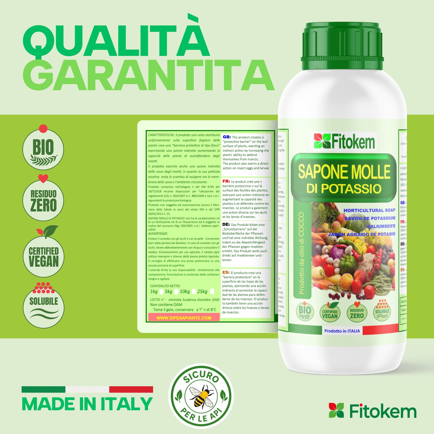 Sapone molle di potassio | Per piante | Fitokem