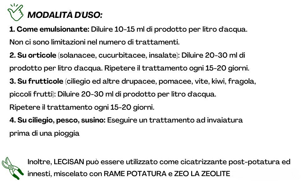 LECISAN corroborante 1 lt - potenziatore delle difese delle piante a base di  lecitina di soia
