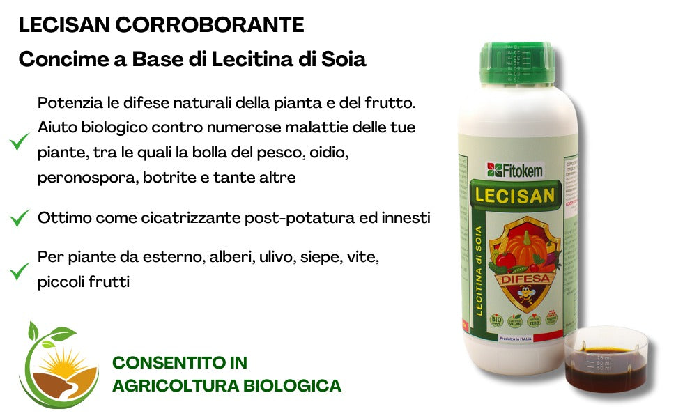 LECISAN corroborante 1 lt - potenziatore delle difese delle piante a base di  lecitina di soia
