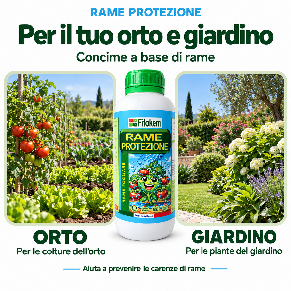 KIT Olio di Neem Biologico 1L + Sapone molle 1L + Rame protezione 1L