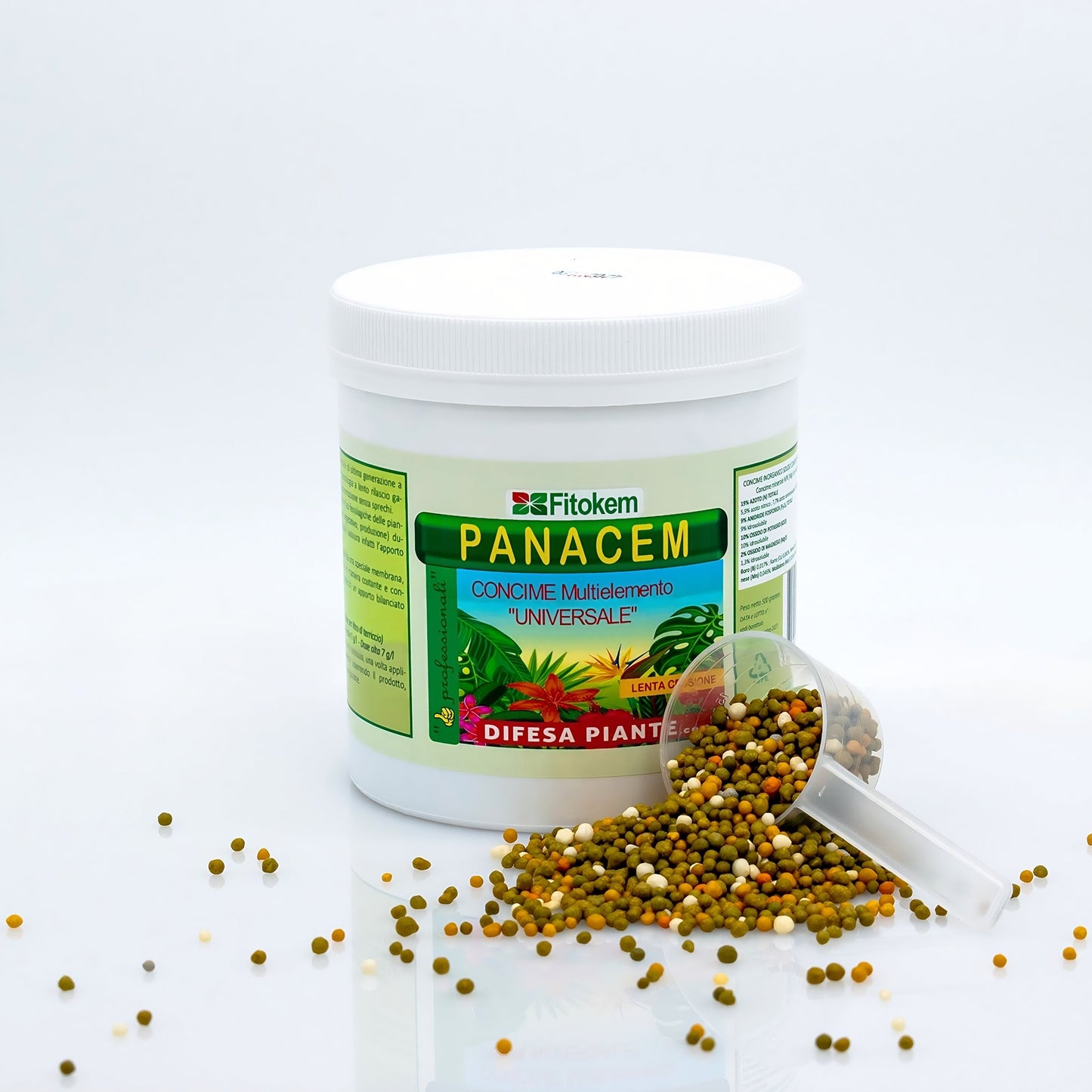 PANACEM Concime Granulare Lenta Cessione a Base di Macroelementi Concime Universale Granulare Inorganico, Fertilizzante Piante Verdi, Prato, Agrumi, Alberi da Frutto, Orto, Fiori