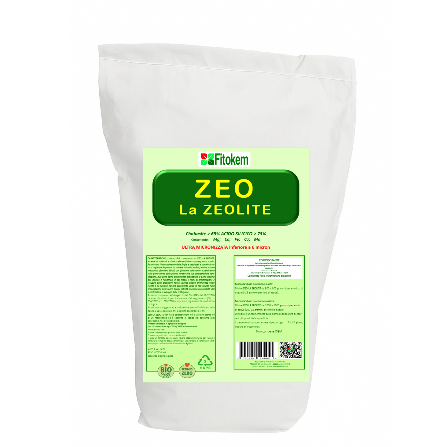 Zeolite Chabasite Micronizzata | Ammendante Per Piante | Fitokem