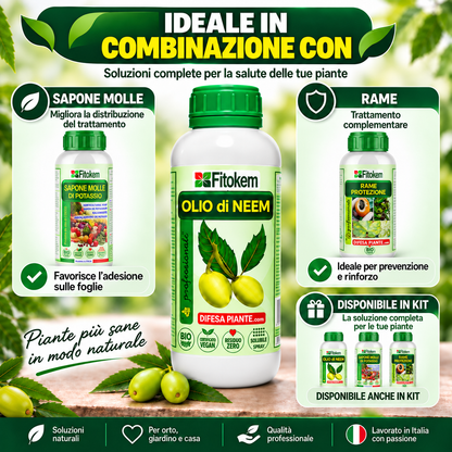 Olio di Neem Fitokem in combinazione con Sapone Molle di Potassio e Rame