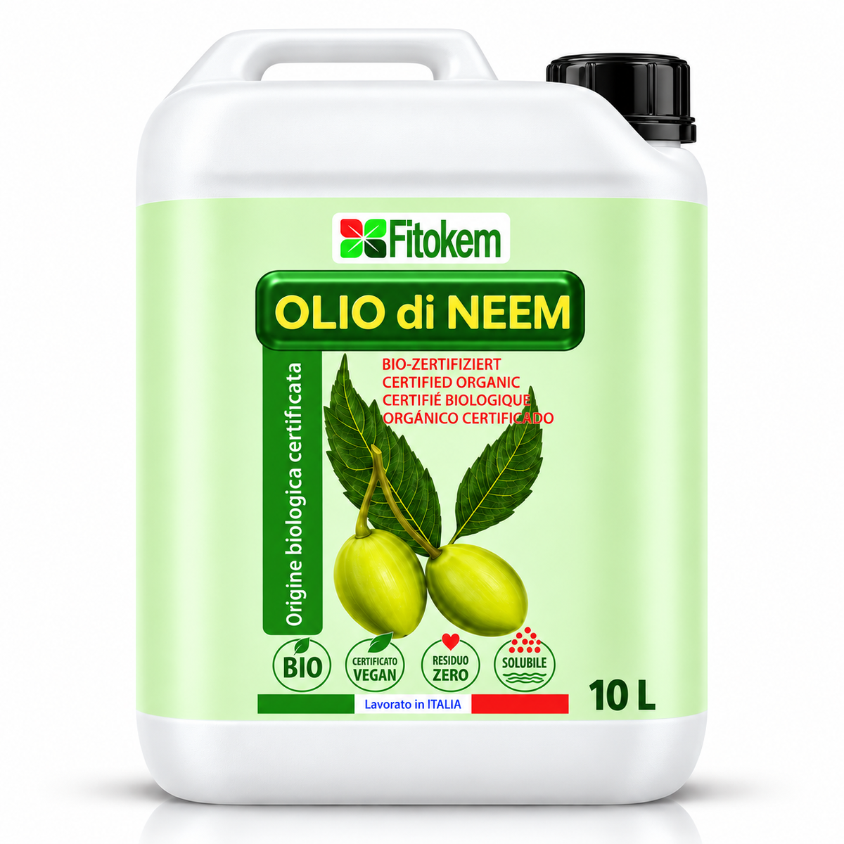 Olio di Neem Idrosolubile Biologico Fitokem formato 10 L