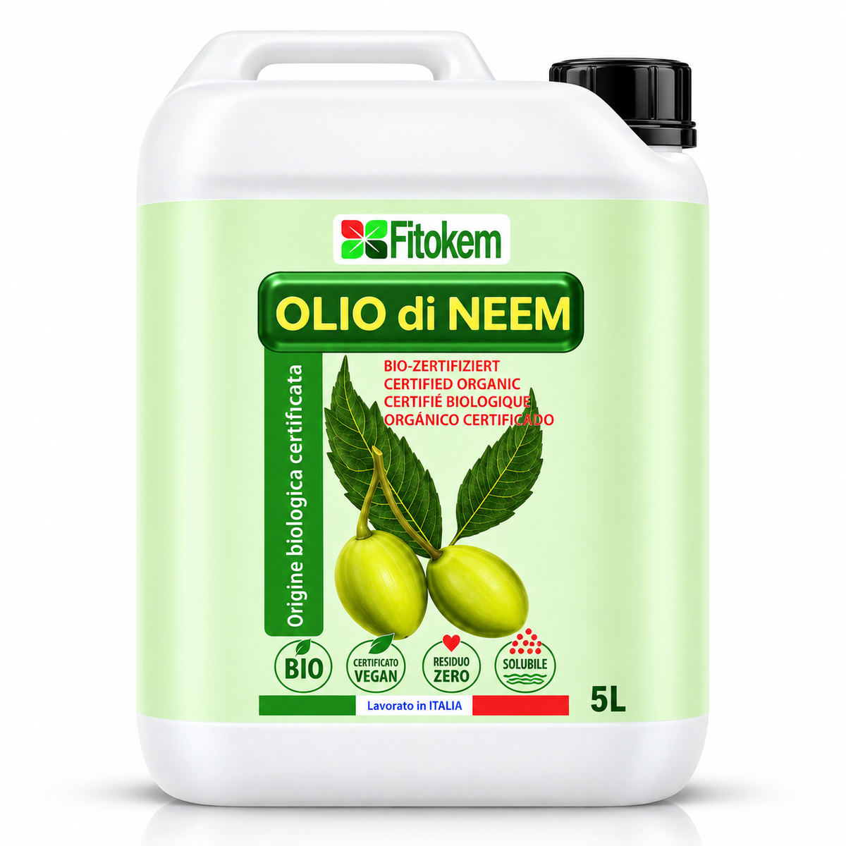 Olio di Neem Idrosolubile Biologico Fitokem formato 5 L