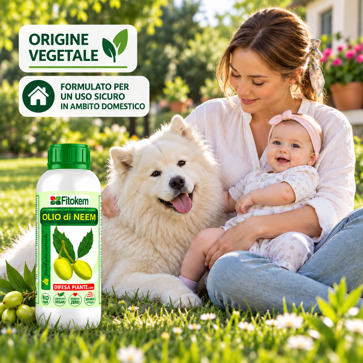 Olio di Neem Fitokem di origine vegetale per utilizzo in ambito domestico