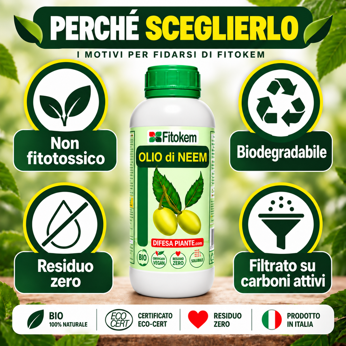 Caratteristiche dell'Olio di Neem Fitokem e motivi per sceglierlo