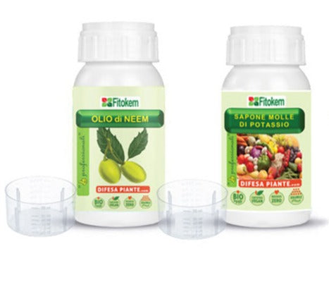 Olio di Neem 250 mL + Sapone molle di potassio 250 mL + Forbici Omaggio Difesa piante olio di neem biologico naturale