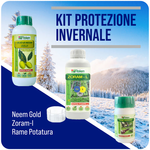 Kit Protezione Invernale - Neem Gold 1L + Rame potatura 250ML + Zoram-L 1L Difesa piante olio di neem biologico naturale