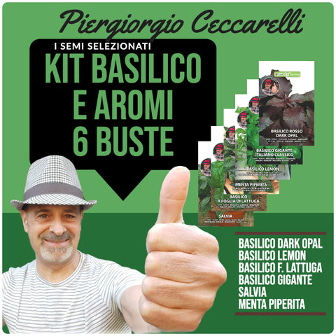 Kit Semenze Basilico e aromi - Piergiorgio Ceccarelli Difesa piante olio di neem biologico naturale