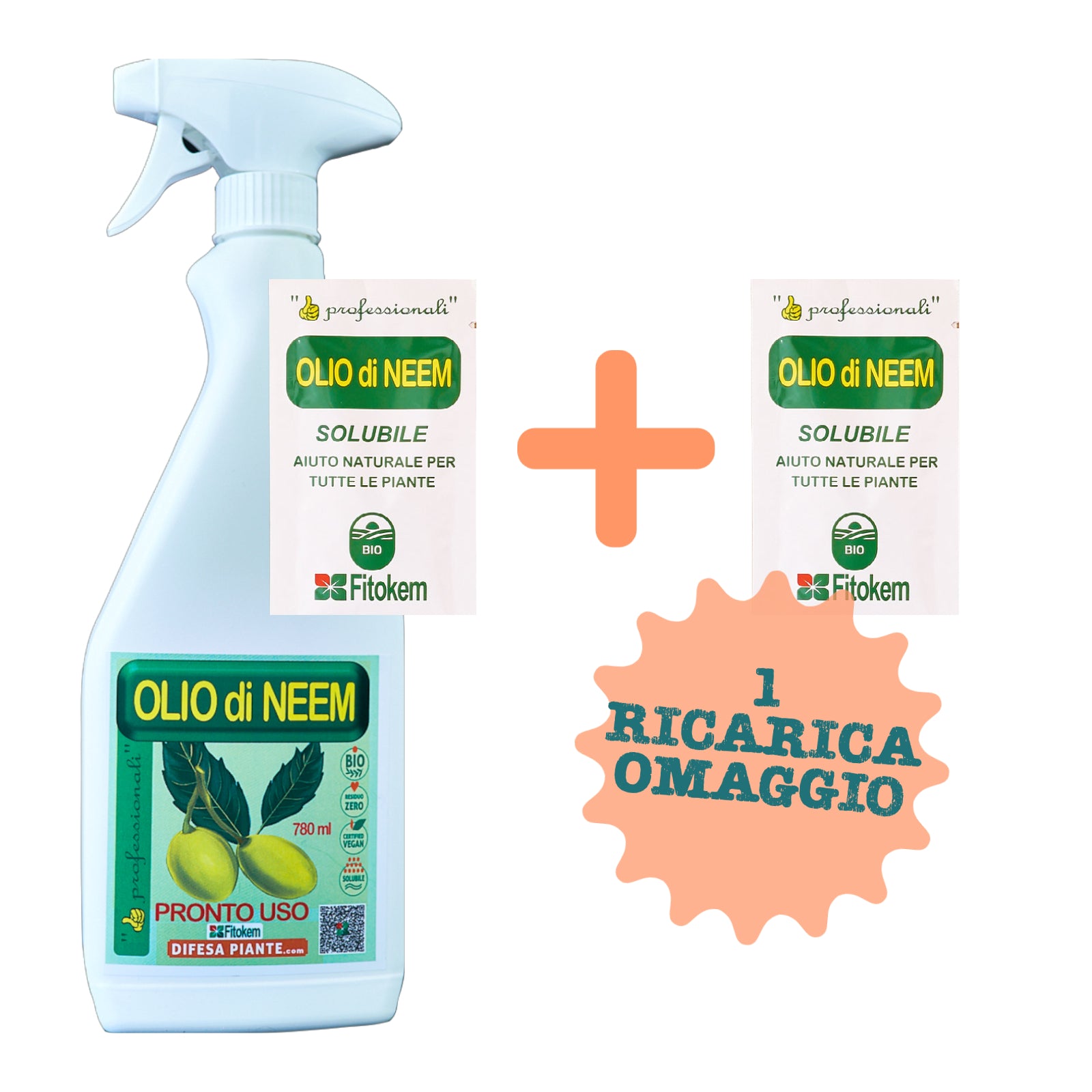 Olio di Neem Spruzzino Pronto Uso 780ml Difesa piante olio di neem biologico naturale