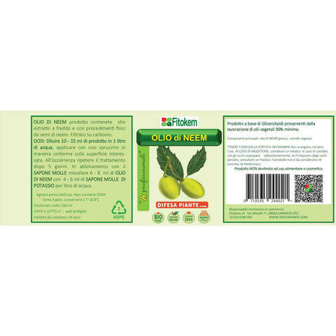 Olio di Neem 250ML Difesa piante olio di neem biologico naturale