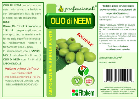 Olio di Neem 1L Difesa piante biologico naturale