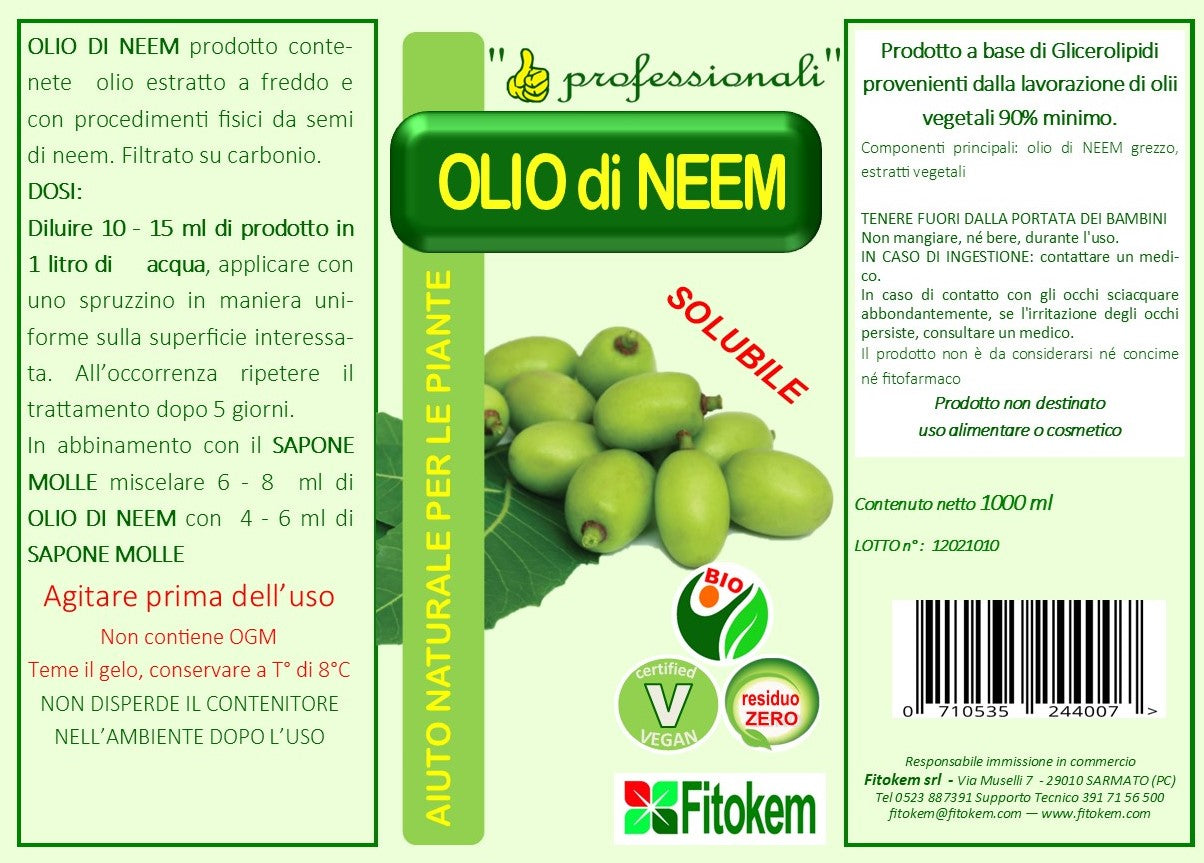 Olio di Neem 1L &amp; Sapone di potassio 1L &amp; Rame protezione 250ML Difesa piante biologico naturale
