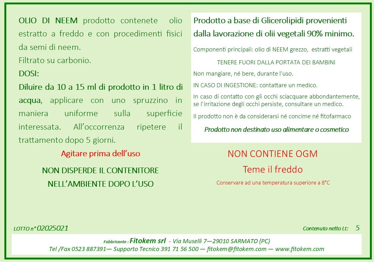 Olio di Neem 5LT &amp; Sapone molle di potassio 2x1LT Difesa piante biologico naturale