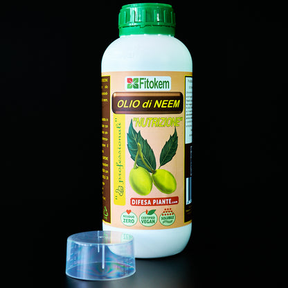Olio di neem "NUTRIZIONE" 1L - FITOKEM - Biostimolante fogliare Difesa piante olio di neem biologico naturale