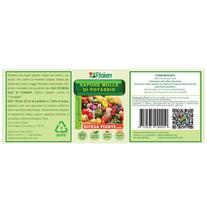 Olio di Neem 250 mL + Sapone molle di potassio 250 mL + Forbici Omaggio Difesa piante olio di neem biologico naturale
