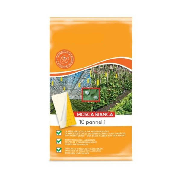 10 Pannelli gialli CM.40x25 Per la cattura della mosca bianca - Trappole cromotropiche per catture massali - Consentite in agricoltura biologica Difesa piante olio di neem biologico naturale