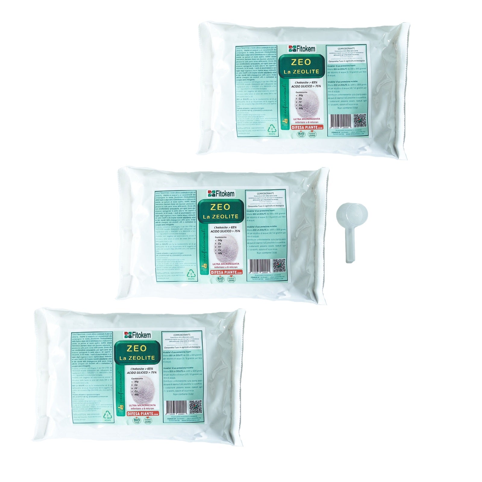 Zeolite Chabasite Micronizzata - 3 Kg Difesa piante olio di neem biologico naturale